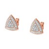 Haus of Brilliance 14K Rose Gold over Silver Diamond Accented Trillion Shaped Stud Earrings - 4 of 4