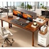 70.9" Rustic Industrial Computer Desk with Sturdy Steel Frame, Large Writing Table for Home Office or Study -3irtyhousy - 3 of 4