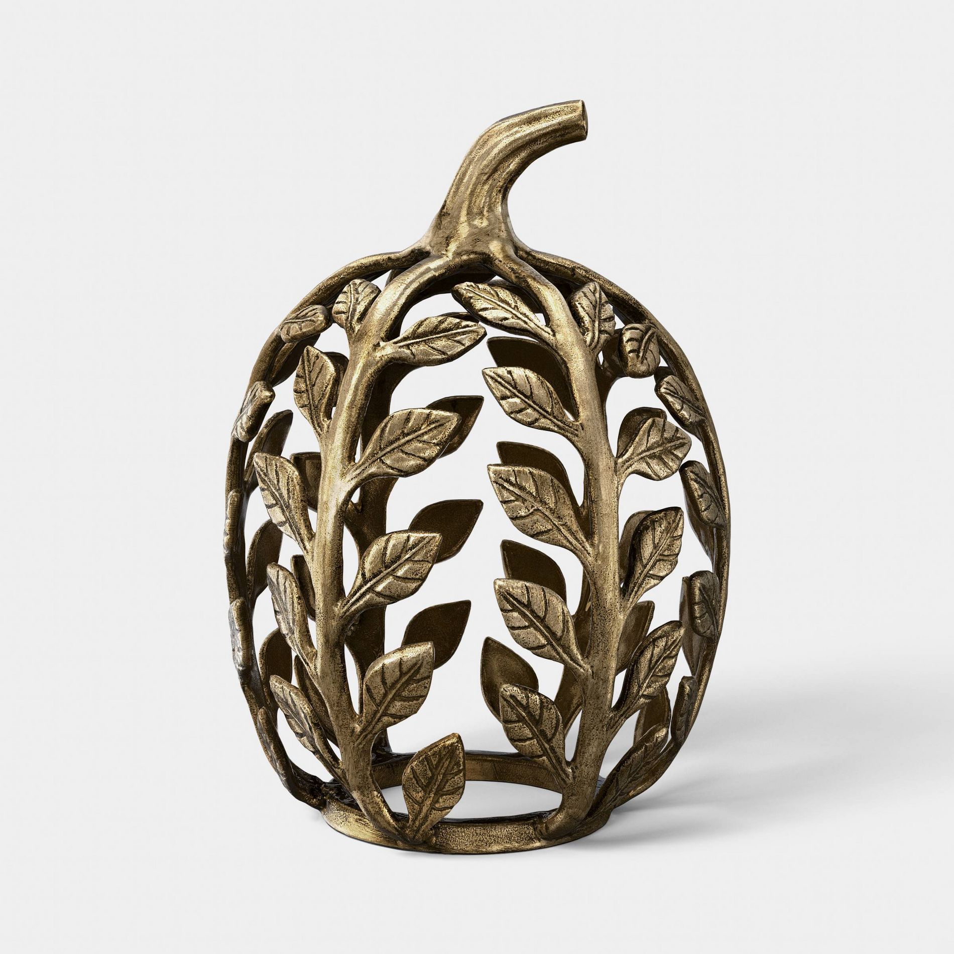 Tall Metal Fall Botanical Pumpkin Gold - Threshold™