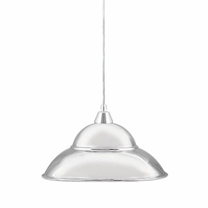 Toltec Lighting Any 1 - Light Pendant in  Chrome with 16” Chrome Double Bubble Metal Shade Shade - 1 of 1