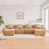 148" U-Shaped Sectional Sofas¨C Teddy Fabric, No Assembly Required Curved Armrest Anti-Slip Base - 3 of 4