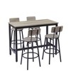 Hrinhom 5-Piece Bar Table Set with 4 Upholstered Bar Stools - 4 of 4