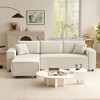 Resenkos Corner Sofa,Reversible Chaise Lounge, Corduroy L-Shaped Sectional Sofa with Pocket Spring, Two Extra Pillows, Assembly Required, Light - 2 of 4