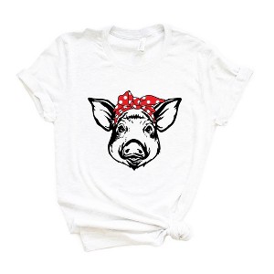 Simply Sage Market Women's Pig and Bandana Short Sleeve Graphic Tee - 1 of 3
