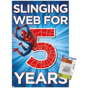 Trends International Marvel Spider-Man - Happy 5th Birthday Unframed Wall Poster Prints - 1 of 4