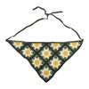Unique Bargains Knitted Triangle Bandana Dark Green Beige 2 Pcs - 4 of 4