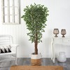 Nearly Natural 70-in Variegated Ficus Artificial Tree in Handmade Natural Jute and Cotton Planter UV Resistant (Indoor/Outdoor) - 3 of 4