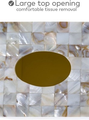 Milano Mother of Pearl Rectangular Tissue Box Cover