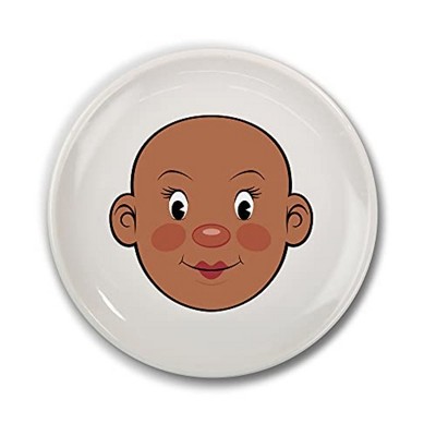 Fred Ms. Food Face Dinner Plate for Kids, 8.25” Ceramic Dinnerware Plate Lets Children Create Edible Hairstyles & Accessories, Children’s Tableware