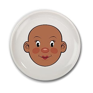 Fred Ms. Food Face Dinner Plate for Kids, 8.25” Ceramic Dinnerware Plate Lets Children Create Edible Hairstyles & Accessories, Children’s Tableware - 1 of 4