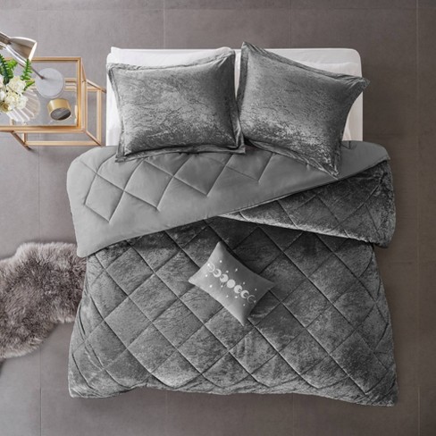 3pc Full/queen Elise Clip Jacquard Duvet Cover Set Gray - Intelligent  Design : Target