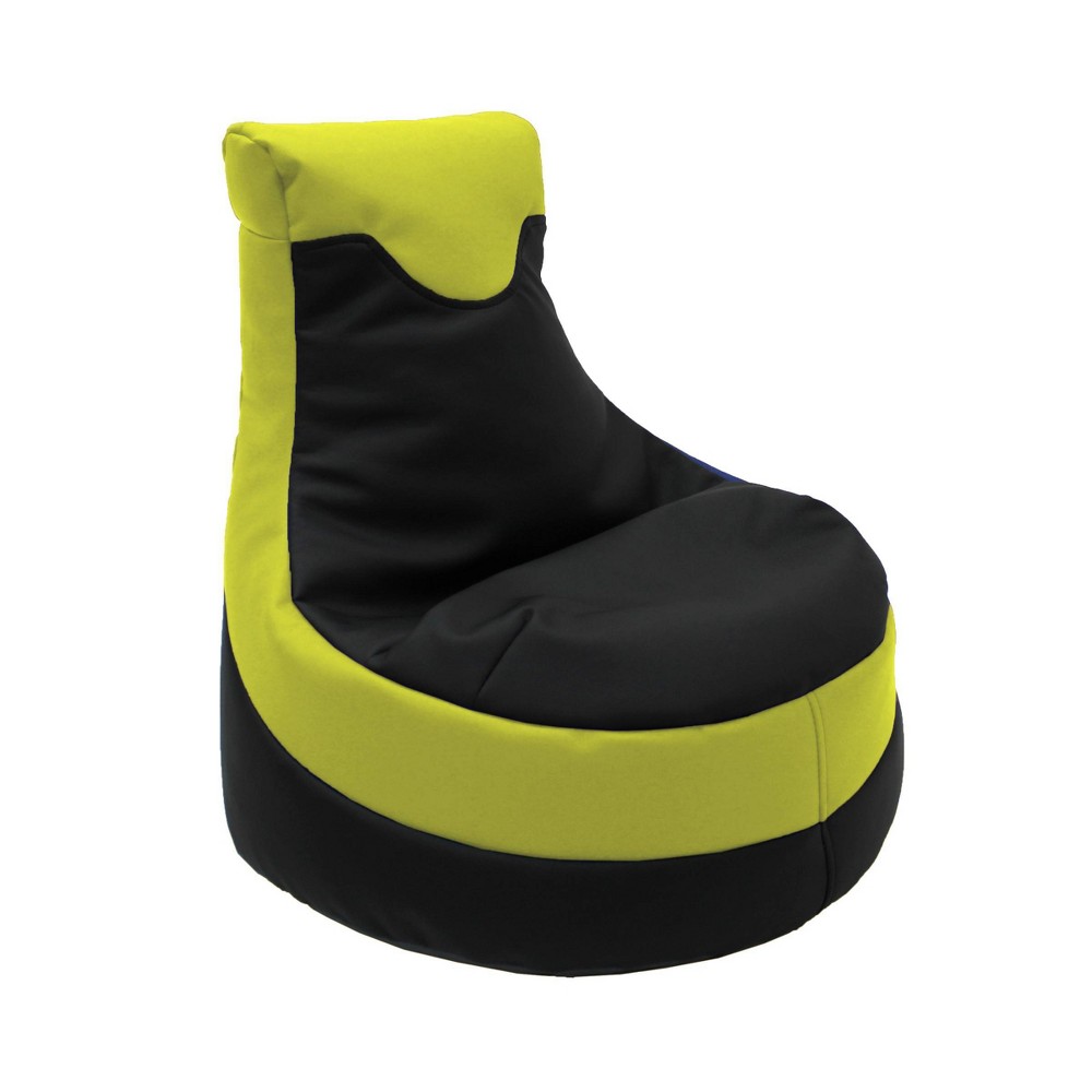 Factory Direct Partners SoftScape Little Kids' Gamer Bean Bag Black/Lime: Upholstered Chair for Indoor Use, Ages 2+