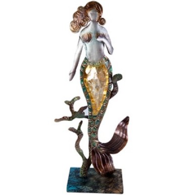 Beachcombers Metal/Capiz Mermaid Center