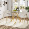 TIRAMISUBEST 35.4" Round Gold Glass Dining Table for 4 - Space-Saving Small Kitchen Table with Sturdy Metal Legs for Dining & Living Room - 2 of 4