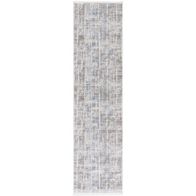 Mila MIL230 Power Loomed Indoor Runner Rug - Grey/Light Blue - 2'2"x8'- Safavieh