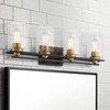 Possini Euro Design Demy Modern Wall Light Oil Rubbed Bronze Gold Hardwire 27" 4-Light Fixture Clear Glass for Bedroom Bathroom Vanity Reading House - 2 of 4