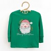 Merry Christmas Santa Stripes - Toddler Long Sleeve Graphic Tee - 2 of 3