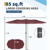 13FT Patio Umbrella, Rectangle Outdoor Umbrella, Double-Sided Market Table Umbrella With Crank Handle, Perfect for Pool, Garden, Deck, Backyard - 2 of 4