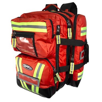 Kemp USA Tarpaulin Fluid-Resistant Ultimate EMS Packpack  Red