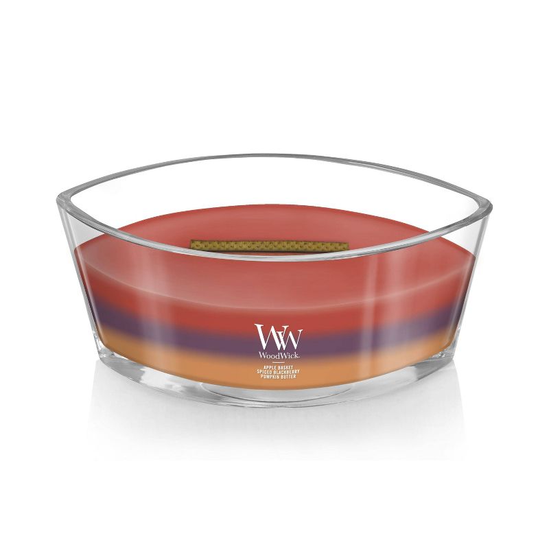 WoodWick 16oz Glass Trilogy Autumn Harvest Ellipse Jar Candle, 3 of 5