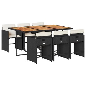vidaXL Patio Dining Set Set of 6 Black, Brown - 1 of 4
