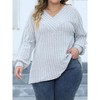 Coolmee Womens Plus Size Tops Casual V Neck Long Sleeve Shirts Lightweight Knit Sweaters Comfy Tunics Blouses - 2 of 4