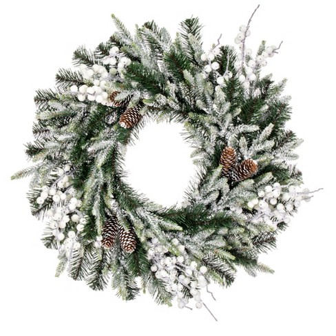 Vickerman Artificial Frosted Mixed Pine Wreath - image 1 of 4