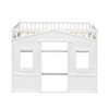 PAGED Twin Size Loft Bed with Under-bed Space, Wooden Bed Frame with Windows, Ladder and Guardrail, Modern Bunk Bed for Boy and Girl - 3 of 4