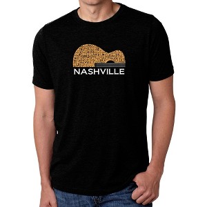 LA Pop Art Nashville Guitar - Men's Premium Blend Word Art T-Shirt - 1 of 4