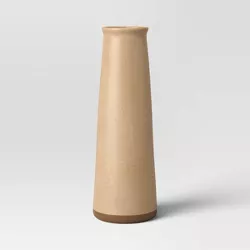 Ceramic Floor Vase with Exposed Clay on Bottom Brown - Threshold™