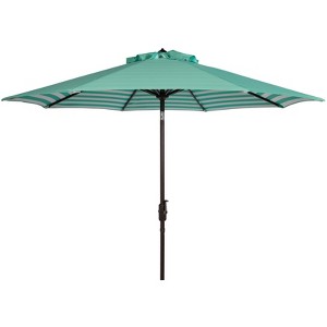 Athens Inside Out Striped 9Ft Crank Auto Tilt Umbrella - PAT8007 - Safavieh - 1 of 4