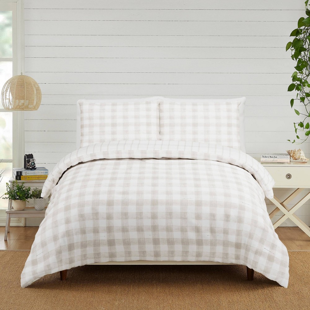 Modern Heirloom King Gingham Comforter Tan