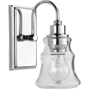 Progress Lighting Litchfield 1-Light Bath Vanity, Polished Chrome, Clear Glass Shade - 1 of 2