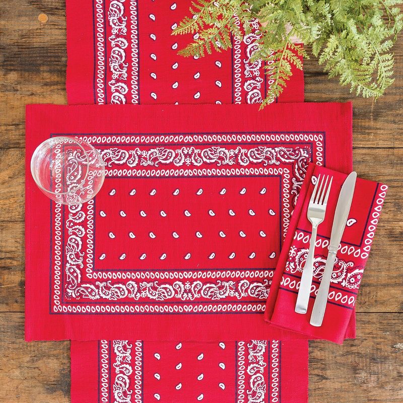 C&F Home Bandana Red Patriotic Cotton July Fourth Woven Placemat Set of 6, 2 of 5