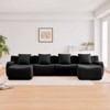 Aukfa Modular Teddy Fabric Sofa,Convertible Modular Sectional Sofa Set , 4-Seats with 1/2 Ottoman Soft Boneless Design for Living Room - 3 of 4