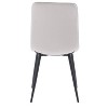 Nash Velvet Side Chair with Black Legs Light Gray - CorLiving: Upholstered Tufted, Tapered Metal Frame - 3 of 4