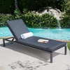Gulches Dark Gray Patio Chaise Lounges - Adjustable Slat Panel Recliners with Cushions - 2 of 4
