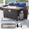 ALAULM Outdoor Patio Furniture Set Outdoor Sectional Rattan Sofa Set Brown Manual Wicker Patio Conversation Set with Cushions - 4 of 4