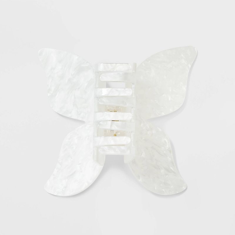 Jumbo Acrylic Butterfly Claw Hair Clip - Wild Fable&#8482; White, 3 of 7