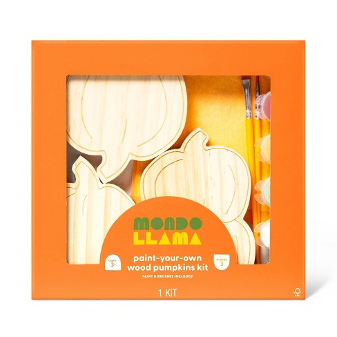 Harvest Paint-Your-Own Wood Pumpkins Kit - Mondo Llama™ - image 1 of 4