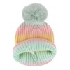 Alexa Rose Girl's One Size Colorful Space Dyed Winter Beanie with Pom - 2 of 3