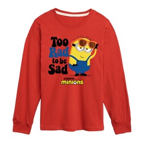 Boys' - Despicable Me Minions - Too Rad To Be Sad Long Sleeve Graphic T-Shirt - 1 of 4