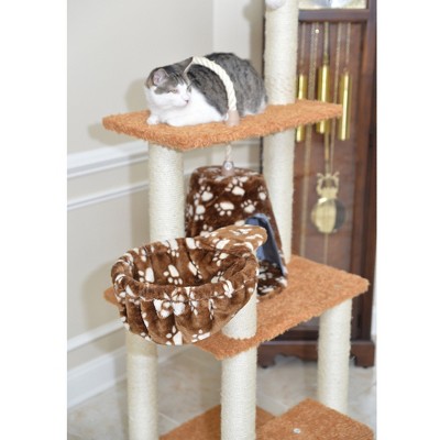 Beige and Brown Sisal Carpet Cat Tree Tower