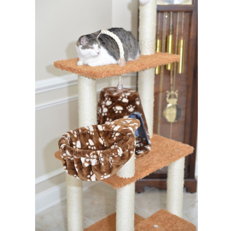 Armarkat Brown Carpet Real Wood Cat Furniture, Pressed Wood Kitty Tower, A6403, 5 of 10