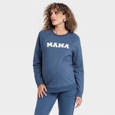 Image of Graphic Maternity Sweatshirt - Isabel Maternity by Ingrid & Isabel™ Navy Blue XL