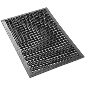GRIDMANN Commercial Restaurant Floor Mats, Anti-Fatigue, Non-Slip and Grease Resistant Rubber Kitchen Drainage Mats, Black - 1 of 4