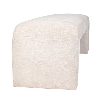Sophia Beige Jacquard 60'' Modern Curved Upholstered Bench