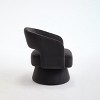 APRILSOUL Black Swivel Barrel Chair, Velvet Accent Armchair 360 Degree Swivel Club Chair - 4 of 4