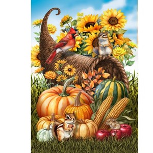 Briarwood Lane Fall Garden Flag 12x18 For Outdoor Cornucopia and Critters For Fall Garden Flag Flags For Outside - 1 of 4