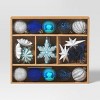 20ct Christmas Mixed Snowflake Set Dark Blue/Light/Silver - Wondershop™ - 3 of 4